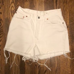 White Denim Vintage Levi Cutoffs 27